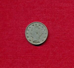 1891 年 リバティ "V" ニッケル **流通状態良好、非常に良好** 送料無料!!
