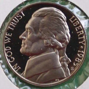 1985年 S ジェファーソン ニッケル 40枚 5セント コイン プルーフロール(アメリカ合衆国製プルーフセット)