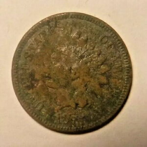 1875年アメリカインディアンヘッドセント、ペニー。フルリバティ、金属探知機による発見