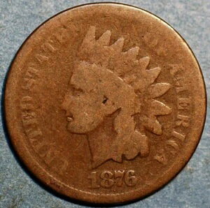 1876年 アメリカ合衆国 1セント インディアンヘッドセント KM# 90a