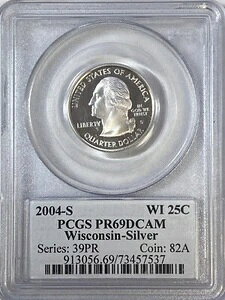 2004-S WI 25C �E�B�X�R���V�� �V���o�[ ���V���g�� �N�H�[�^�[ PCGS PR69DCAM�B