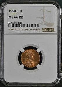 1950-S 1C RD J[ 1Zg NGC MS66RD 6812967-057