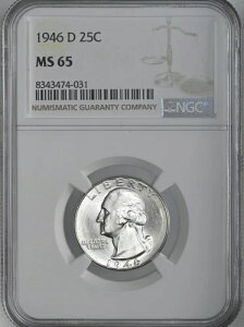 1946-D 25�Z���g ���V���g�� �V���o�[ �N�H�[�^�[�u�f���o�[�����ǁvNGC MS65 #8343474-031