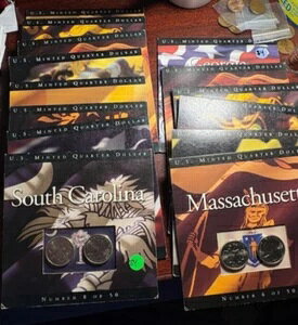 アメリカ合衆国州25セント硬貨 14枚セット - 50州を記念した三つ折り