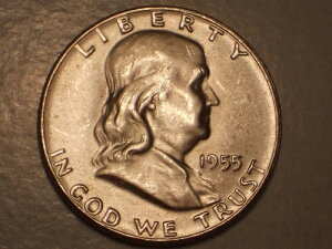 1955年フランクリンハーフダラー(BU、FSB、アトラクティブ)