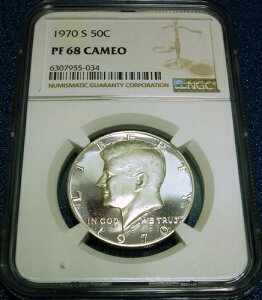 1970-S NGC PF68 �J���I 50�Z���g �P�l�f�B �n�[�t�_���[ #034