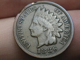 1886年インディアンヘッドセントペニー、Variety 2、Var 2、T2、Type 2、VF 詳細