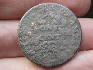 1796-1807 ドレープ胸像大型セントペニー - 茎付き、金属探知機で発見?