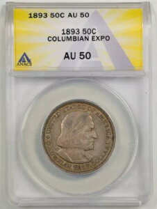 1893�N 50�Z���g �R�����r�A�L�O�n�[�t�h�� AU50 ANACS 7136236