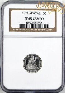 ~1874 NGC PF 65 �J���I �A���[�Y �v���[�t 65 PR �V�[�e�b�h ���o�e�B �_�C�� 10�Z���g �e�� �Z���g (T1)~