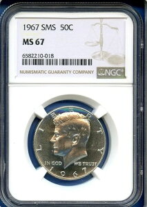 1967 P NGC SMS MS67 PlfB n[t_[ 50Zg č Vo[ 1967-P MS-67 SMS