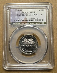 2020�N W �\���g���o�[�x�C NP �N�H�[�^�[ 25�Z���g PCGS MS64 �v���C�x�[�g�}�[�N V75