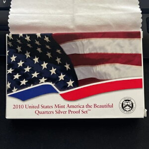 2010年 S 米国造幣局 25セント シルバー アメリカ・ザ・ビューティフル クォーター プルーフセット 5 ATBコイン