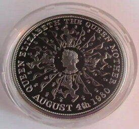 1980年 英国エリザベス女王 皇太后 80歳の誕生日記念 プルーフクラウンボックス＆COA