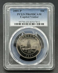 �n�[�t�h�� �v���[�t�R�C�� 50C 2001-P �O���[�f�B���O�ς� �L���s�g���r�W�^�[ PCGS PR69DCAM