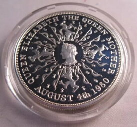 1980年 英国エリザベス女王 皇太后 80歳の誕生日記念 プルーフクラウンボックス＆COA