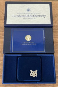 1987-S プルーフ 米国憲法200周年記念 90% シルバー ドル硬貨 OGP COA & ボックス付き