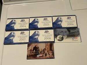 2004-2009 州および準州クォーター硬貨 + 2009 年 1 ドル大統領プルーフセット & COA