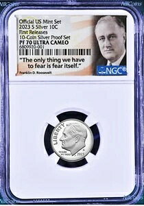 2023 S �č������� .999 �V���o�[ �v���[�t 10�Z���g ���[�Y�x���g �_�C�� NGC PF70 UC FR�uFear Itself�v