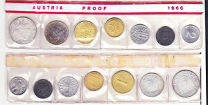1966�N PS8 �I�[�X�g���A �v���[�t �R�C�� 7���Z�b�g�A�V���o�[ KM#2875-2876�A2878�A2882�A2889�t��