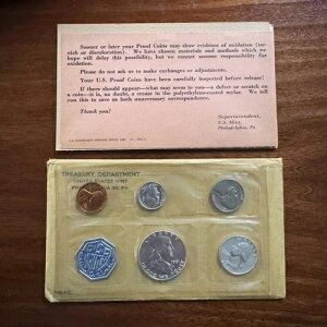 アメリカ造幣局プルーフセット:フィラデルフィア(1961年)全OGP、プルーフストライク、トークン、未開封