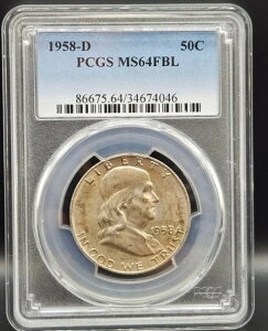1958 D PCGS MS64FBL tN n[t_[ 50Zg čǃRC 1958-D MS-64 FBL