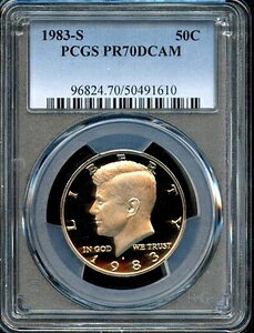 PCGS - PlfB n[t_[ - 50Zg - 1983 S - PR-70 DCAM - 96824