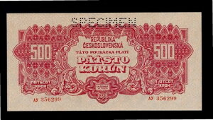 �`�F�R�X���o�L�A �W�{ 500 �R���� 1944 �s�b�N #49s UNC LESS�B