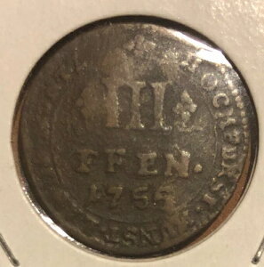 1755�N �h�C�c���B �o�C�G���� 3 �y�j�q���� - KM#178 - 20.5 mm - �N�������X�E�A�E�O�X�g1��