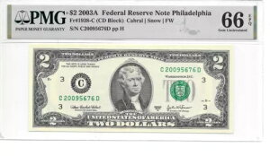 2003A tBftBA $2 FRN 荢 CD ubN PMG 66 EPQ WF Unc(V[gm[g)