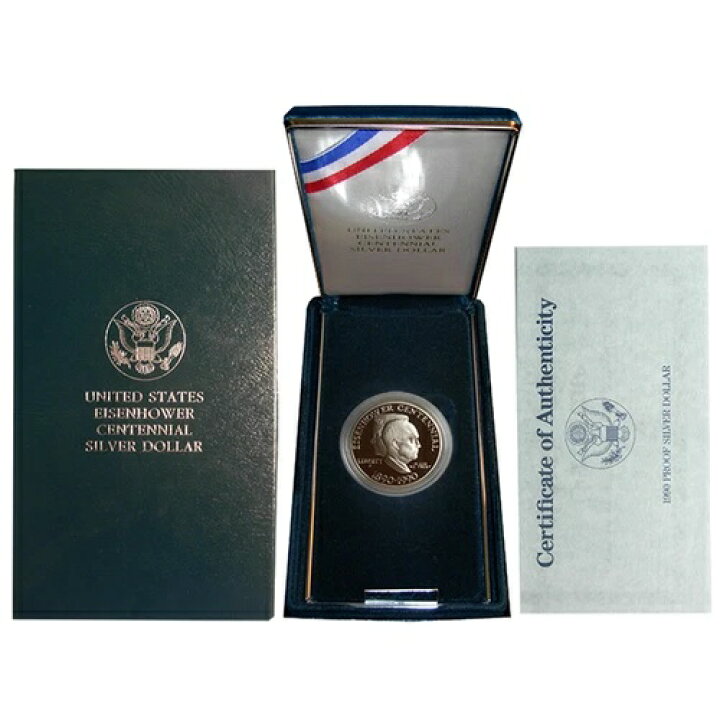楽天市場】1990-P プルーフ 1 ドル銀貨 アイゼンハワー 100 周年記念 
