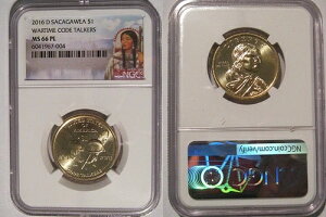 2016�N D �l�C�e�B�u �T�J�K�E�B�A �h�� $1 NGC MS 66 PL �v���[�t���C�N �펞�R�[�h�g�[�J�[