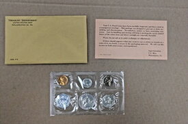 美しい1963年フィラデルフィア造幣局発行のコインプルーフ5枚セット（オリジナルパッケージ付き）90%シルバー