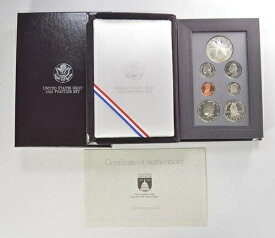 1989 年米国造幣局プレステージ プルーフ セット、ボックス付き、COA 付き、90% シルバー記念ドル!
