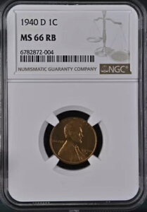 1940-D 1C RB �����J�[���E�E�B�[�g 1�Z���g NGC MS66RB 6782872-004