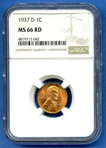 1937 D NGC MS66RD J[EEB[gEZg 1Zg yj[ čǃRC 1937-D MS-66 RD