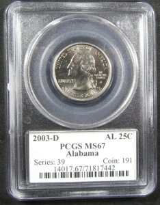 2003�N-D 25�Z���g �A���o�} PCGS MS67�B���ɔ������E���g���W�F���B(1124004)