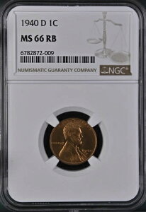 1940-D 1C RB �����J�[���E�E�B�[�g 1�Z���g NGC MS66RB 6782872-009