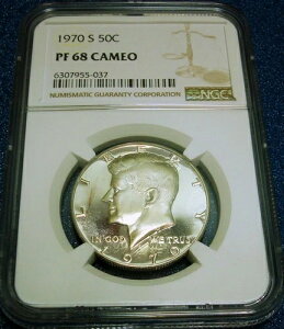 1970-S NGC PF68 �J���I 50�Z���g �P�l�f�B �n�[�t�_���[ #037
