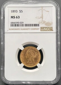 1893N P $5 oeBwbhn[tC[O݁ANGC MS 63