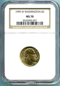 1999-W 5 hLOW[WEVg 1/4 IX  NGC MS70 MS-70 !!