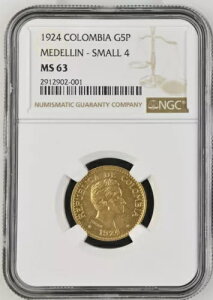 1924�N �R�����r�A G5P ���f�W�� �X���[�� 4 NGC MS63 - �S�[���h 5 �y�\ ���[�|�b�v