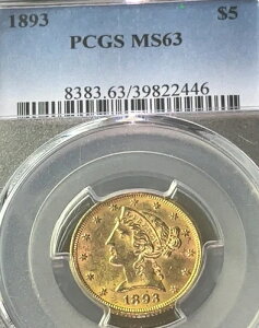 1893 Nč 5 h oeB C[O PCGS O[h MS63 fBe[ƌ!