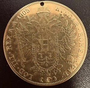 FRANC IOS.I.D.G.AVSTRIAE MPERRATOR 13,9 GR 1905 �S�[���h�~�����c�F 4 �_�J�b�g ���� AU