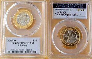 2000-w 10 �c��}���� PCGS PF70 DCAM T D ROGERS ���M�T�C��