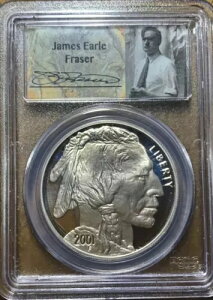 2001 P �v���[�t �t���[�U�[ �V���o�[ �o�b�t�@���[ 189������ PCGS PR70 �t���[�U�[ ���[���h���C�h # HKS1