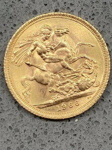 イギリス エリザベス2世 ソブリン金貨 1966年 KM#908 15238