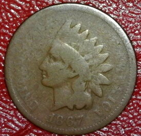 1867年インディアンヘッドセントペニー1(C)希少日付