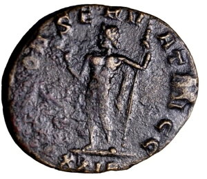 希少なサンダーボルト・ディオクレティアヌス帝(紀元284-305年)。アントニニアヌス帝のローマコイン(鑑定書付き)