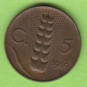 Nsw-CvcBq C^A 5 Centesimi 1919 󏭃Be[W f炵